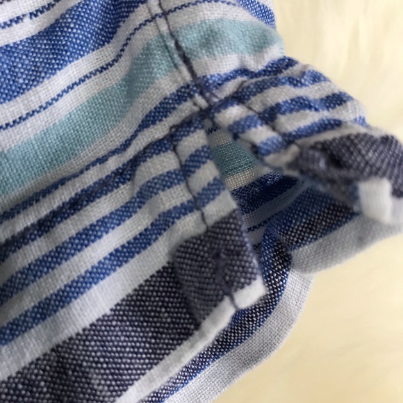 British Khaki 100% Linen Striped Shorts size 4 - Picture 6 of 7